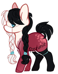 Size: 268x342 | Tagged: safe, artist:pierunie, imported from derpibooru, oc, oc only, earth pony, pony, base used, braid, clothes, earth pony oc, face mask, mask, simple background, socks, solo, transparent background