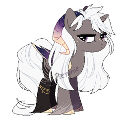 Size: 401x391 | Tagged: safe, artist:pierunie, imported from derpibooru, oc, oc only, hybrid, pony, base used, horns, simple background, solo, transparent background