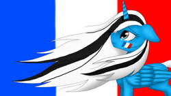 Size: 444x250 | Tagged: safe, artist:margo24, imported from derpibooru, oc, oc only, alicorn, pony, crying, female, france, horn, sad, solo, wings