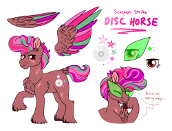 Size: 5000x3826 | Tagged: safe, artist:queenderpyturtle, imported from derpibooru, oc, oc only, oc:scorpion strike, pegasus, pony, ambiguous gender, colored wings, kamina sunglasses, multicolored wings, solo, sunglasses, wings