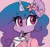 Size: 190x180 | Tagged: safe, artist:sakukitty, imported from derpibooru, izzy moonbow, pony, unicorn, animated, blinking, cherry blossoms, cup, eye clipping through hair, eyebrows, eyebrows visible through hair, female, flower, flower blossom, flower in hair, g5, gif, gif for breezies, heart, mare, my little pony: a new generation, perfect loop, picture for breezies, pixel art, simple background, solo, straw, straw in mouth