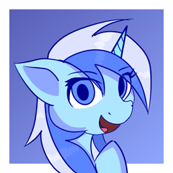 Size: 6000x6000 | Tagged: safe, artist:dental_crumbs, imported from derpibooru, minuette, pony, unicorn, female, horn, looking at you, open mouth, solo