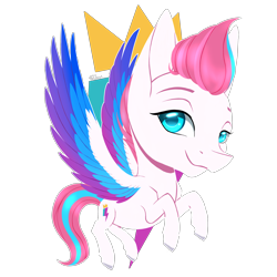 Size: 4000x4000 | Tagged: safe, artist:shkura2011, imported from derpibooru, zipp storm, pegasus, pony, absurd resolution, chibi, colored wings, female, g5, mare, multicolored wings, simple background, solo, transparent background, wings