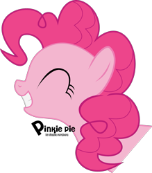 Size: 1245x1423 | Tagged: safe, artist:oobrushstrokeoo, imported from derpibooru, pinkie pie, earth pony, pony, eyes closed, female, grin, simple background, smiling, solo, transparent background