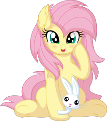 Size: 6136x6945 | Tagged: safe, artist:cyanlightning, imported from derpibooru, angel bunny, fluttershy, pegasus, pony, rabbit, .svg available, absurd resolution, adorasexy, angelbetes, animal, blushing, cute, daaaaaaaaaaaw, duo, ear fluff, female, looking at you, loose hair, mare, open mouth, open smile, raised hoof, sexy, shyabetes, simple background, sitting, smiling, transparent background, vector