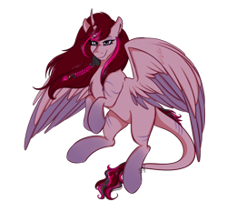 Size: 2283x2126 | Tagged: safe, artist:shamy-crist, imported from derpibooru, oc, oc only, oc:jash, alicorn, pony, colored wings, female, high res, mare, simple background, solo, transparent background, two toned wings, wings