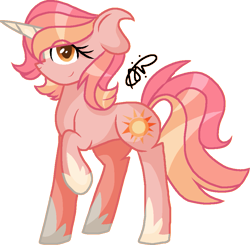 Size: 939x921 | Tagged: safe, artist:gallantserver, imported from derpibooru, oc, oc only, oc:dawn occasum, pony, unicorn, female, mare, offspring, parent:princess celestia, parent:sunburst, parents:celestiburst, simple background, solo, transparent background