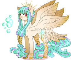 Size: 1280x1051 | Tagged: safe, artist:brot-art, imported from derpibooru, oc, alicorn, pegasus, pony, seraph, seraphicorn, ethereal mane, female, mare, multiple wings, pegasus oc, simple background, smiling, starry mane, transparent background, wings