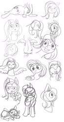 Size: 1230x2355 | Tagged: safe, imported from derpibooru, fluttershy, pegasus, cute, daaaaaaaaaaaw, shyabetes, sketch, sketch dump