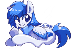 Size: 2388x1668 | Tagged: artist needed, source needed, safe, imported from derpibooru, oc, oc only, oc:polar restar, pegasus, pony, chinese, clothes, male, pegasus oc, scarf, simple background, smiling, solo, white background