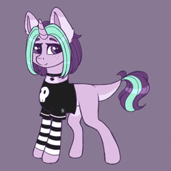 Size: 1280x1280 | Tagged: safe, artist:artsyplanetz, imported from derpibooru, oc, oc only, oc:mira, pony, unicorn, choker, looking at you, solo