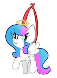 Size: 684x940 | Tagged: safe, artist:sugarcloud12, imported from derpibooru, oc, oc only, oc:sugar cloud, pegasus, pony, christmas ornament, decoration, female, halo, mare, simple background, solo, transparent background