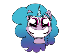 Size: 3999x3000 | Tagged: safe, anonymous artist, imported from derpibooru, izzy moonbow, pony, unicorn, big grin, big smile, female, g5, grin, high res, looking at you, mare, my little pony: a new generation, simple background, smiling, smiling at you, solo, transparent background