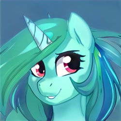 Size: 1024x1024 | Tagged: safe, imported from derpibooru, pony, ai content, ai generated, generator:thisponydoesnotexist, horn, simple background, solo, teal background