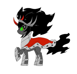 Size: 1240x1195 | Tagged: safe, artist:commissarbu, edit, imported from derpibooru, king sombra, pony, unicorn, black and white, female, grayscale, looking back, mare, monochrome, queen umbra, raised hoof, rule 63, simple background, smiling, solo, transparent background