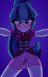 Size: 1728x2769 | Tagged: safe, artist:rileyav, imported from derpibooru, sonata dusk, human, equestria girls, blushing, clothes, eyelashes, female, gem, grin, looking at you, offscreen character, pov, siren gem, skirt, smiling, solo