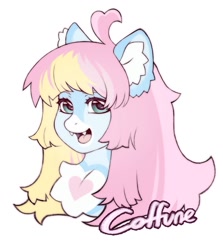 Size: 1335x1500 | Tagged: safe, artist:coffune, imported from derpibooru, oc, oc only, pony, bust, chest fluff, ear fluff, fangs, female, mare, portrait, simple background, solo, white background