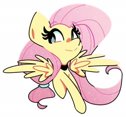 Size: 1919x1792 | Tagged: safe, artist:kindakismet, imported from derpibooru, fluttershy, pegasus, pony, alternate hairstyle, female, mare, simple background, solo, spread wings, white background, wings