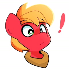 Size: 1616x1679 | Tagged: safe, artist:kindakismet, imported from derpibooru, big macintosh, earth pony, pony, bust, exclamation point, male, portrait, simple background, solo, stallion, surprised, white background, wide eyes