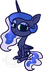 Size: 749x1223 | Tagged: artist needed, safe, imported from derpibooru, princess luna, alicorn, pony, 2014, looking at you, s2 luna, simple background, sitting, solo, transparent background