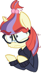 Size: 488x871 | Tagged: artist needed, safe, imported from derpibooru, moondancer, pony, unicorn, 2015, clothes, eyebrows, glasses, simple background, solo, sweater, transparent background, y u no