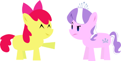 Size: 5896x3000 | Tagged: safe, artist:metatiara, imported from derpibooru, apple bloom, diamond tiara, earth pony, pony, female, filly