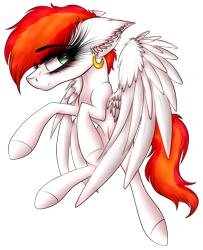 Size: 2833x3487 | Tagged: safe, artist:beamybutt, imported from derpibooru, oc, oc only, pegasus, pony, ear fluff, ear piercing, earring, female, high res, jewelry, mare, pegasus oc, piercing, simple background, smiling, solo, transparent background, wings