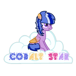 Size: 600x600 | Tagged: safe, artist:cobaltstaryt, imported from derpibooru, oc, oc only, oc:cobalt star, pegasus, pony, base used, cloud, colored wings, on a cloud, pegasus oc, simple background, solo, transparent background, two toned wings, wings