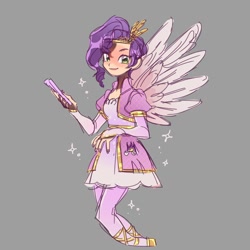 Size: 1080x1080 | Tagged: safe, artist:malfunshuu, imported from derpibooru, pipp petals, human, pegasus, g5, human pipp petals, humanized, my little pony: a new generation, phone, solo, winged humanization, wings
