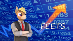 Size: 3840x2160 | Tagged: safe, artist:dawnypegasussfm, imported from derpibooru, oc, oc:nickyequeen, anthro, donkey, 3d, business suit, clothes, commissioner:nickyequeen, exchange, feet, feets, high res, market, meme, profit, pun, stonks