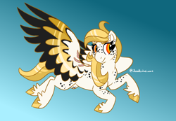 Size: 650x450 | Tagged: safe, artist:sallindaemon, imported from derpibooru, oc, oc only, oc:roc feather, pegasus, pony, colored wings, female, g5, mare, multicolored wings, my little pony: a new generation, solo, wings