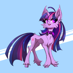 Size: 2284x2278 | Tagged: safe, artist:1an1, imported from derpibooru, twilight sparkle, pony, unicorn, butt fluff, cheek fluff, chest fluff, collar, cutie mark, ear fluff, eye clipping through hair, female, high res, hock fluff, leg fluff, mare, open mouth, open smile, smiling, solo, unicorn twilight, unshorn fetlocks