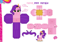 Size: 2048x1447 | Tagged: safe, artist:grapefruit-face, artist:n0kkun, imported from derpibooru, pipp petals, pegasus, pony, base used, craft, g5, my little pony: a new generation, papercraft, printable, solo, template, vector used
