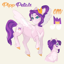 Size: 2048x2048 | Tagged: safe, artist:jadejellie, imported from derpibooru, pipp petals, pegasus, pony, alternate design, g5, high res, my little pony: a new generation, solo