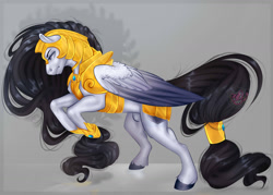 Size: 1280x915 | Tagged: safe, artist:copshop, imported from derpibooru, oc, oc only, pegasus, pony, armor, male, nudity, sheath, solo, stallion