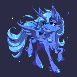 Size: 3052x3073 | Tagged: safe, artist:1an1, imported from derpibooru, princess luna, alicorn, pony, cheek fluff, chest fluff, ear fluff, high res, solo, unshorn fetlocks