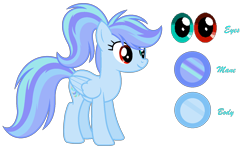 Size: 1476x882 | Tagged: safe, artist:dawnheartyt, imported from derpibooru, oc, oc only, oc:lightning galaxy, pegasus, pony, base used, eyelashes, female, heterochromia, mare, offspring, parent:rainbow dash, parent:soarin', parents:soarindash, pegasus oc, reference sheet, simple background, smiling, solo, transparent background