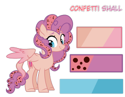 Size: 1800x1400 | Tagged: safe, artist:just-silvushka, imported from derpibooru, oc, oc only, oc:confetti shall, hybrid, pegasus, pony, base used, eyelashes, female, interspecies offspring, magical lesbian spawn, mare, offspring, parent:pinkie pie, parent:princess skystar, parents:skypie, pegasus oc, simple background, smiling, solo, transparent background, wings