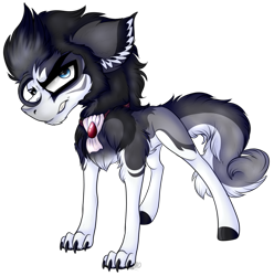 Size: 2560x2578 | Tagged: safe, artist:beamybutt, imported from derpibooru, oc, oc only, hengstwolf, pony, werewolf, ear fluff, high res, male, simple background, solo, transparent background