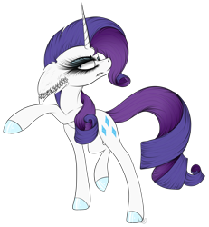 Size: 3355x3625 | Tagged: safe, artist:beamybutt, imported from derpibooru, rarity, pony, unicorn, angry, colored hooves, ear fluff, high res, horn, looking back, raised hoof, simple background, solo, transparent background