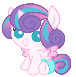 Size: 506x513 | Tagged: safe, artist:madlilon2051, imported from derpibooru, princess flurry heart, alicorn, pony, baby, baby pony, base used, redesign, simple background, sitting, smiling, solo, transparent background