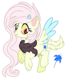 Size: 1280x1501 | Tagged: safe, artist:princess-kitsune-tsu, imported from derpibooru, oc, oc only, oc:evie, hybrid, female, heterochromia, interspecies offspring, offspring, parent:discord, parent:fluttershy, parents:discoshy, simple background, solo, transparent background