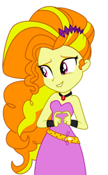 Size: 1920x3087 | Tagged: safe, artist:lhenao, imported from derpibooru, adagio dazzle, human, equestria girls, alternate hairstyle, bare shoulders, gem, lip bite, simple background, siren gem, sleeveless, solo, strapless, transparent background