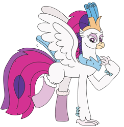 Size: 2315x2380 | Tagged: safe, artist:supahdonarudo, imported from derpibooru, queen novo, classical hippogriff, hippogriff, series:novoember, my little pony: the movie, clothes, high res, raised leg, redraw, simple background, socks, transparent background