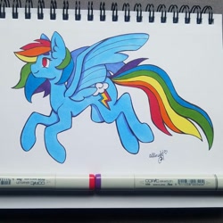 Size: 1080x1080 | Tagged: safe, artist:petaltheartist, imported from derpibooru, rainbow dash, pegasus, pony, backwards cutie mark, better source needed, female, mare, solo, traditional art