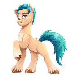 Size: 900x900 | Tagged: safe, artist:avui, imported from derpibooru, hitch trailblazer, earth pony, pony, g5, male, my little pony: a new generation, simple background, solo, stallion