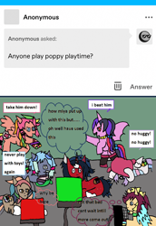 Size: 1166x1692 | Tagged: safe, artist:ask-luciavampire, imported from derpibooru, oc, earth pony, pegasus, pony, undead, unicorn, vampire, ask, ask ponys gamer club, gamer, tumblr