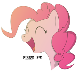 Size: 3400x3100 | Tagged: safe, artist:oobrushstrokeoo, imported from derpibooru, pinkie pie, earth pony, pony, eyes closed, female, high res, open mouth, simple background, solo, transparent background