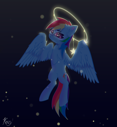 Size: 4000x4320 | Tagged: safe, artist:kainy, imported from derpibooru, rainbow dash, pegasus, pony, backlighting, belly, halo, nimbus, solo