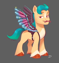 Size: 999x1063 | Tagged: safe, artist:imalou, imported from derpibooru, hitch trailblazer, earth pony, pony, spoiler:my little pony: a new generation, concept art, cropped, disguise, fake moustache, fake wings, g5, male, my little pony: a new generation, stallion